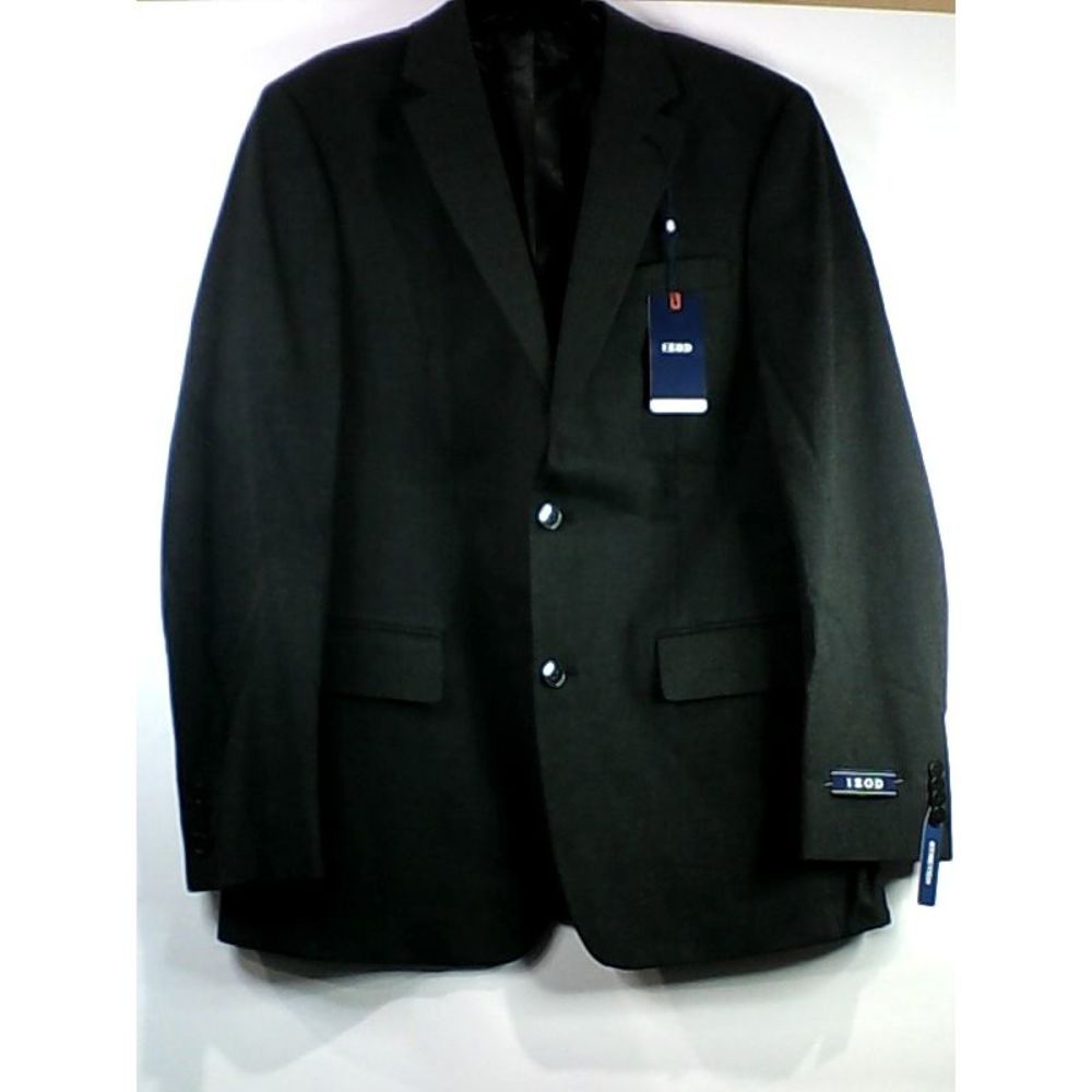 Izod Mens Classic-Fit Blue Solid S Black Pindot 38R, BLACK, Size 38 R/M37.5